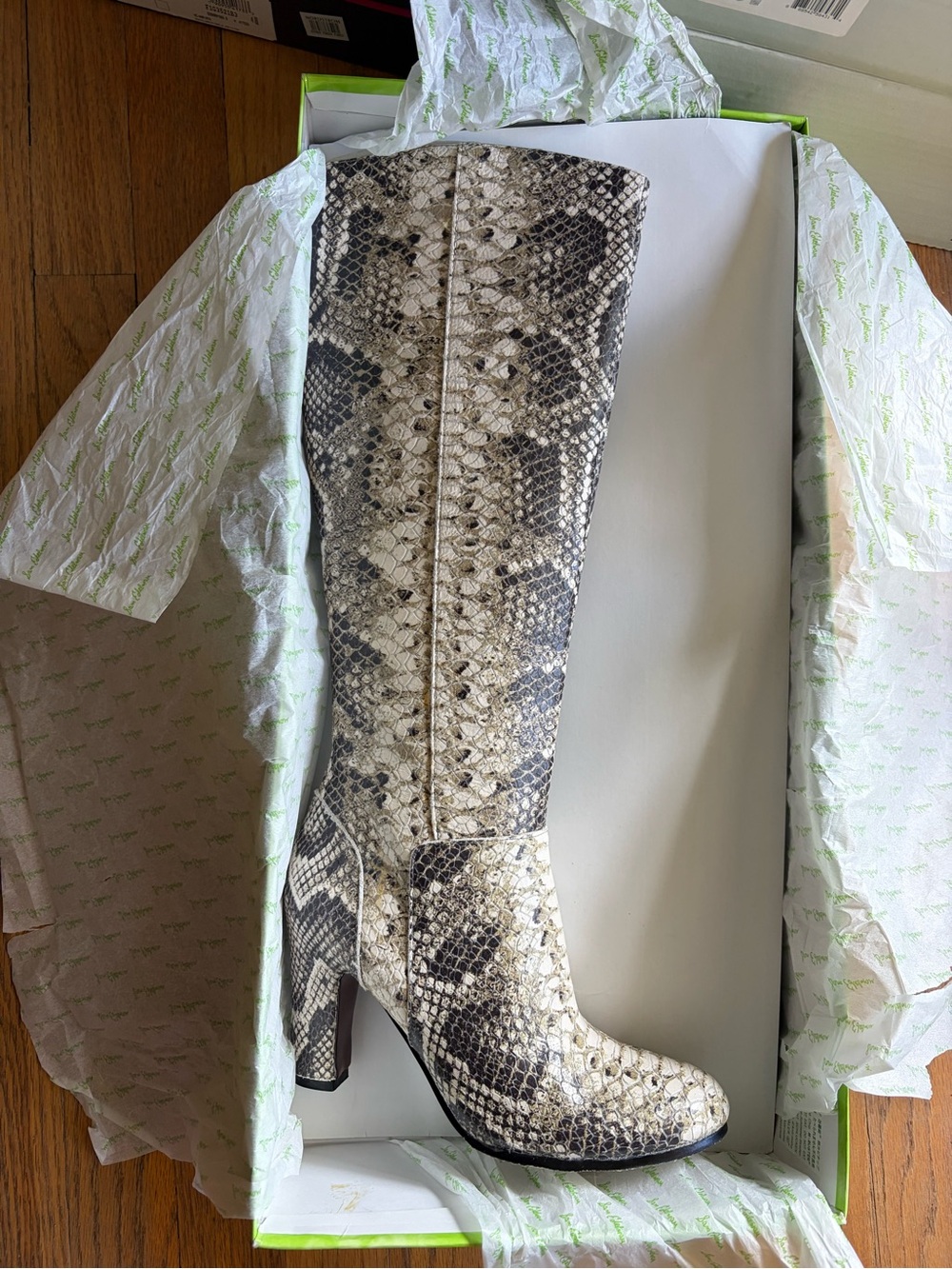Sam Edelman Size 7.5 Snakeskin Print Knee High Boots